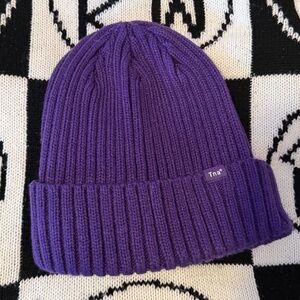 TNA Vibrant Purple Ribbed Beanie